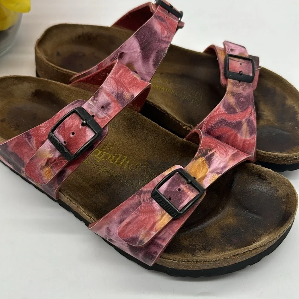 Birkenstock Papillio Pink Tie Dye Look Sandals Size 7 MCS6394J